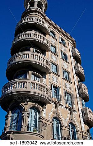 Stock Image - Modernist building, district of Sant Marti, Barcelona, Catalonia, Spain. Fotosearch