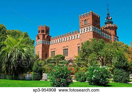 Stock Photo - Modernist building situated in the Parc de la Ciutadella in Barcelona, designed by Lluis Domenech i Montaner. It is now the Museum of Zoology of the city of Barcelona.. Fotosearch