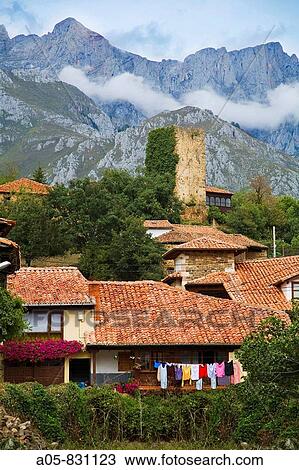 Stock Image - Mogrovejo, valley of Liebana, east massif of Picos de Europa National Park, Cantabria, Spain. Fotosearch