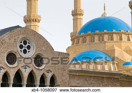 Mohammed el-Amin mosque in downtown Beirut, Lebanon View Large Photo Image Stock Photo - Mohammed el-Amin mosque in downtown Beirut, Lebanon. Fotosearch