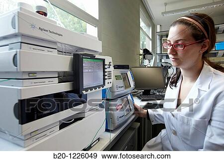 Stock Photo - Molecular weight characterization equipment, GPC, HPLC, Polymer Laboratory, Materials Physics Center. Fotosearch
