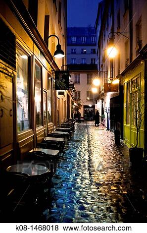 Moli? re passage in winter at night, Paris, France View Large Photo Image Stock Photo - Moli? re passage in winter at night, Paris, France. Fotosearch