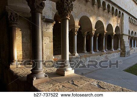 Monastery cloister, Sant Cugat del Valles. Barcelona province, Catalonia, Spain View Large Photo Image Stock Image - Monastery cloister, Sant Cugat del Valles. Barcelona province, Catalonia, Spain. Fotosearch