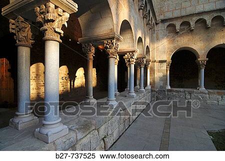 Monastery cloister, Sant Cugat del Valles. Barcelona province, Catalonia, Spain View Large Photo Image Stock Photography - Monastery cloister, Sant Cugat del Valles. Barcelona province, Catalonia, Spain. Fotosearch