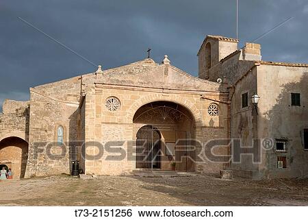 Stock Photograph - Monastery mountain Puig de Maria, Pollenca, Majorca. Fotosearch