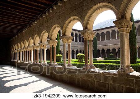 Monastery of Santa Maria, Ripoll, Catalonia, Spain View Large Photo Image Stock Photo - Monastery of Santa Maria, Ripoll, Catalonia, Spain. Fotosearch