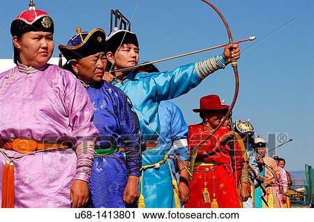Mongolia, Ulan Bator, Nadaam Day, national folk festival in honor of Genghis Khan, wrestling, archery, horse races are scheduled. View Large Photo Image Stock Image - Mongolia, Ulan Bator, Nadaam Day, national folk festival in honor of Genghis Khan, wrestling, archery, horse races are scheduled.. Fotosearch