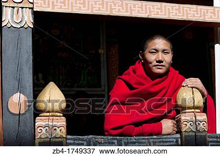 Monk in Ta Dzong, Paro, Bhutan, Asia. View Large Photo Image Stock Photo - Monk in Ta Dzong, Paro, Bhutan, Asia.. Fotosearch