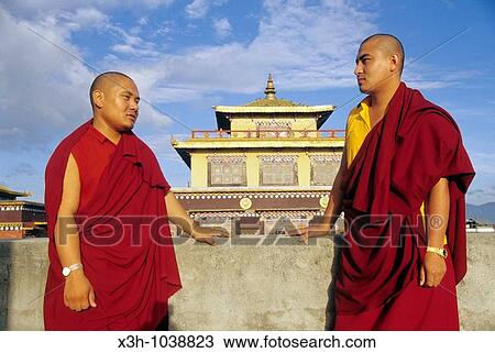 monks on the roof of Shechen monastery, Buddhist philosophy university, Bodnath, Katmandu, Nepal, Himalaya, South Asia View Large Photo Image Stock Image - monks on the roof of Shechen monastery, Buddhist philosophy university, Bodnath, Katmandu, Nepal, Himalaya, South Asia. Fotosearch