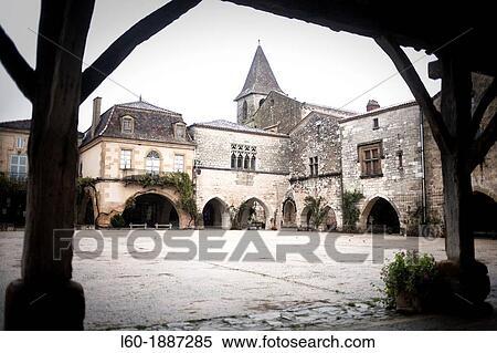 Monpazier, labelled Les Plus Beaux Villages de France The Most Beautiful Villages of France, Place des Cornieres in the Bastide Medieval fortified village, Perigord Pourpre, Dordogne, France View Large Photo Image Stock Photography - Monpazier, labelled Les Plus Beaux Villages de France The Most Beautiful Villages of France, Place des Cornieres in the Bastide Medieval fortified village, Perigord Pourpre, Dordogne, France. Fotosearch