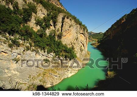 Stock Photo - Mont-Rebei Congost Massif Montsec Lleida Pyrenees Mountains Catalonia Spain. Fotosearch