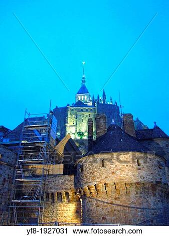 Mont Saint Michel at dusk, Normandy, Bretagne, France View Large Photo Image Stock Image - Mont Saint Michel at dusk, Normandy, Bretagne, France. Fotosearch