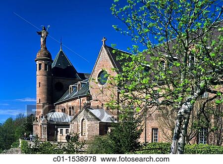 Stock Photo - Mont Sainte-Odile monastery, Alsace, France. Fotosearch