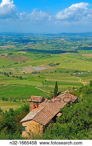 Montalcino, Val d? Orcia, UNESCO World Heritage Site, Tuscany Landscape, Siena Province, Tuscany, Italy View Large Photo Image Stock Photo - Montalcino, Val d? Orcia, UNESCO World Heritage Site, Tuscany Landscape, Siena Province, Tuscany, Italy. Fotosearch
