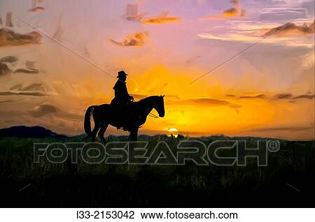 Montana cowboy on the range at first light. View Large Photo Image Stock Image - Montana cowboy on the range at first light.. Fotosearch