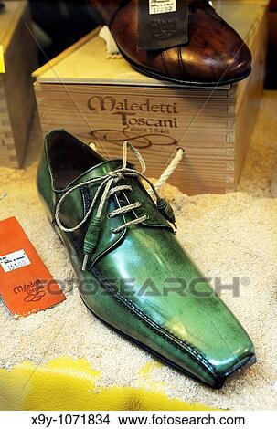 Montepulciano, Tuscany, Italy Italian leather quality shoes for sale in street shop window display View Large Photo Image Picture - Montepulciano, Tuscany, Italy Italian leather quality shoes for sale in street shop window display. Fotosearch