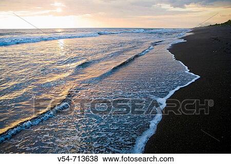 Stock Photo - Monterrico black sand beach, Pacific Coast, Guatemala. Fotosearch