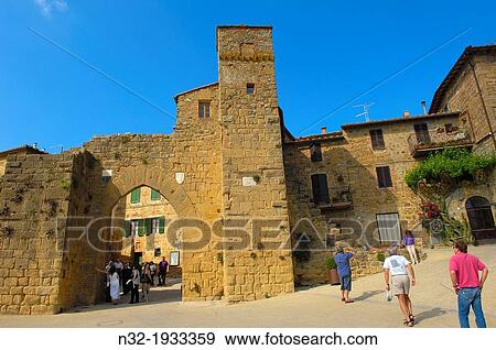 Monticchiello, Pienza, Porta di Sant? Agata, Val d? Orcia, Orcia Valley, UNESCO world heritage site, Siena Province, Tuscany, Italy, Europe. View Large Photo Image Stock Photo - Monticchiello, Pienza, Porta di Sant? Agata, Val d? Orcia, Orcia Valley, UNESCO world heritage site, Siena Province, Tuscany, Italy, Europe.. Fotosearch
