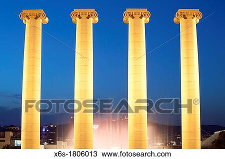 Montjuic fountain - Font M? gica de Montjuic -, Barcelona, Spain View Large Photo Image Stock Image - Montjuic fountain - Font M? gica de Montjuic -, Barcelona, Spain. Fotosearch