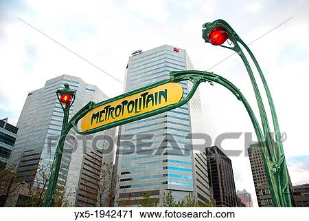 Stock Image - Montreal subway entrance.. Fotosearch