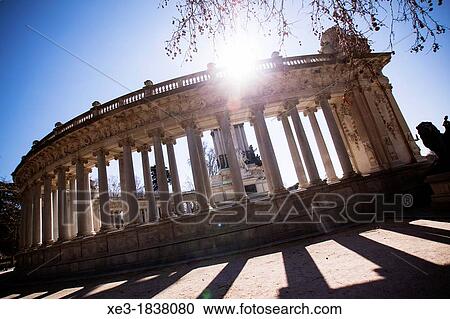 Stock Image - Monument to Alfonso XII, Parque del Retiro, Madrid, Spain.. Fotosearch