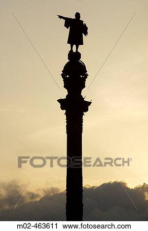 Stock Image - Monument to Columbus, Barcelona. Catalonia, Spain. Fotosearch