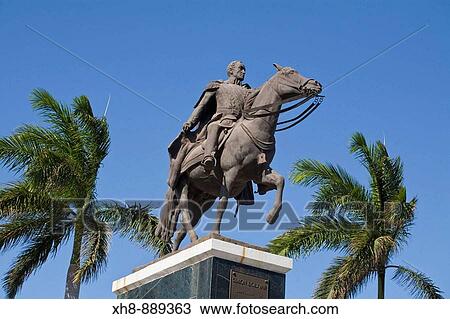 Stock Image - Monument to Simon Bolivar, Managua, Nicaragua. Fotosearch
