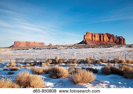 Monument Valley in the snow in the morning, Monument Valley Navajo Tribal Park, Arizona, USA View Large Photo Image Stock Photo - Monument Valley in the snow in the morning, Monument Valley Navajo Tribal Park, Arizona, USA. Fotosearch