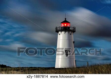 Moon lit Edgartown Lighthouse, Martha's Vineyard, Massachusetts, USA View Large Photo Image Picture - Moon lit Edgartown Lighthouse, Martha's Vineyard, Massachusetts, USA. Fotosearch