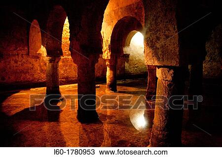 Stock Image - Moorish? aljibe? water cistern in the cellar of the Palacio de las Veletas, CBceres Extremadura, Spain. Fotosearch