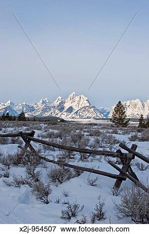 Moose, Wyoming - The Teton mountain range, from the Triangle X Ranch, a guest ranch in Grand Teton National Park View Large Photo Image Stock Photo - Moose, Wyoming - The Teton mountain range, from the Triangle X Ranch, a guest ranch in Grand Teton National Park. Fotosearch