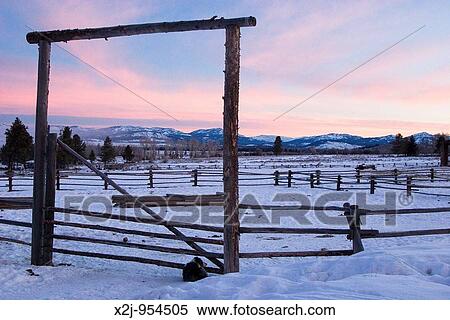 Stock Photography - Moose, Wyoming - The Triangle X Ranch, a guest ranch in Grand Teton National Park. Fotosearch