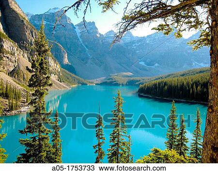 Moraine Lake Banff National Park Rocky Mountains Alberta Canada. View Large Photo Image Stock Image - Moraine Lake Banff National Park Rocky Mountains Alberta Canada.. Fotosearch