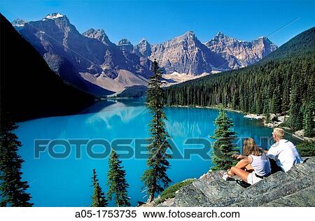 Stock Photography - Moraine Lake Banff National Park Rocky Mountains Alberta Canada.. Fotosearch