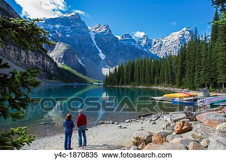 Moraine Lake in the Valley of the Ten Peaks in Banff National Park in the Canadian Rockies in Alberta Canada View Large Photo Image Stock Photography - Moraine Lake in the Valley of the Ten Peaks in Banff National Park in the Canadian Rockies in Alberta Canada. Fotosearch