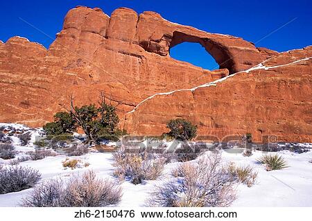 Morning light on Skyline Arch in winter, Arches National Park, Utah USA. View Large Photo Image Stock Photograph - Morning light on Skyline Arch in winter, Arches National Park, Utah USA.. Fotosearch