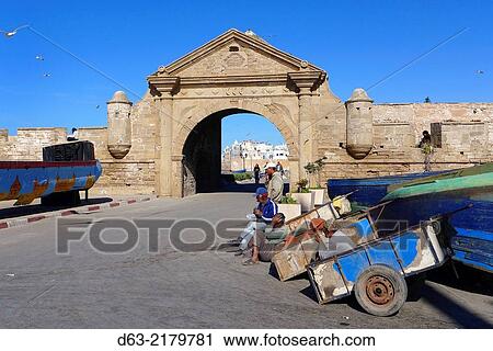 Morocco - Essaouira. The Genoese citadel in the harbour. View Large Photo Image Stock Image - Morocco - Essaouira. The Genoese citadel in the harbour.. Fotosearch