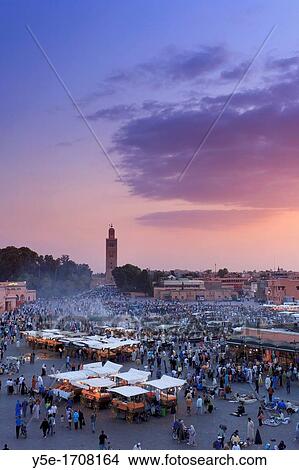 Morocco, Marrakech, Djemaa el-Fna Square View Large Photo Image Picture - Morocco, Marrakech, Djemaa el-Fna Square. Fotosearch