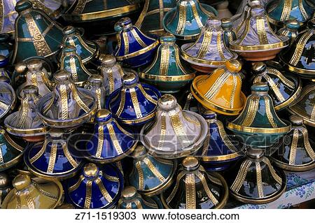 Morocco, Marrakech, M? dina, souk, market, tajine pots. View Large Photo Image Stock Image - Morocco, Marrakech, M? dina, souk, market, tajine pots.. Fotosearch