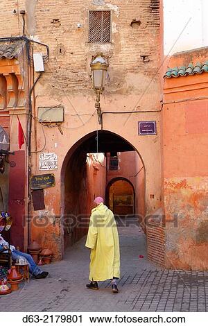 Stock Image - Morocco - Marrakesh. Street scene. Fotosearch