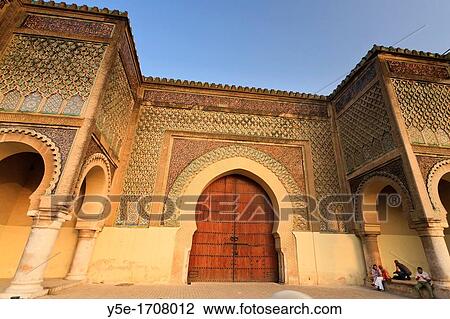 Stock Image - Morocco, Meknes, Medina Old Town, Bab el Mansour Gate. Fotosearch