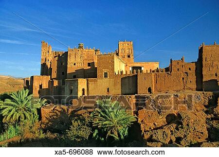 Morocco, Near Quarzazate, Glaoui Kasbah at Tamdaght View Large Photo Image Stock Photo - Morocco, Near Quarzazate, Glaoui Kasbah at Tamdaght. Fotosearch
