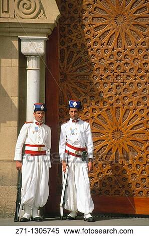 Morocco, Rabat, Royal Palace, guards, View Large Photo Image Stock Photography - Morocco, Rabat, Royal Palace, guards,. Fotosearch