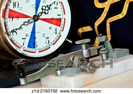 Morse key Radio room clock Radio Officer's Jacket. View Large Photo Image Stock Image - Morse key Radio room clock Radio Officer's Jacket.. Fotosearch