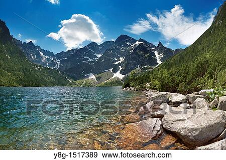 Stock Photo - Morskie Oko Lake, Tatra National Park, Poland, Europe. Fotosearch