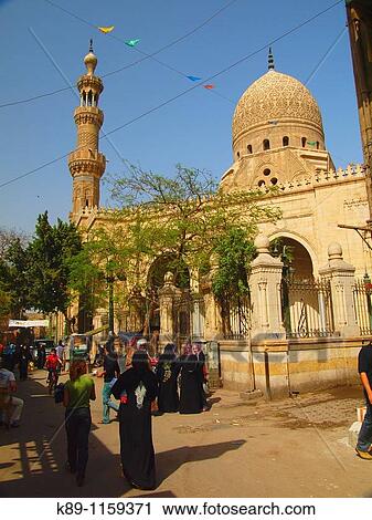 Stock Image - Mosque at Khalifa Al Ashraf street, Islamic Quarter. Cairo, Egypt. Fotosearch