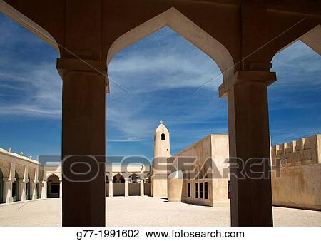 Mosque in old Doha, Qatar View Large Photo Image Stock Image - Mosque in old Doha, Qatar. Fotosearch