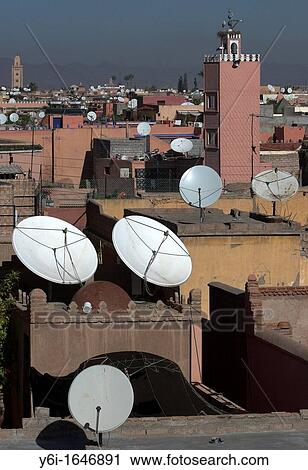 Mosque minarets and satellite television dishes Marrakech skyline Morocco View Large Photo Image Stock Image - Mosque minarets and satellite television dishes Marrakech skyline Morocco. Fotosearch