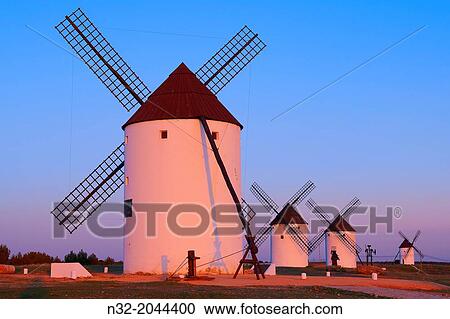 Mota del Cuervo, Windmills, Route of Don Qiuijote, Cuenca province, Castilla-La Mancha, Spain. View Large Photo Image Stock Image - Mota del Cuervo, Windmills, Route of Don Qiuijote, Cuenca province, Castilla-La Mancha, Spain.. Fotosearch