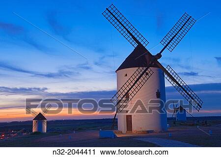 Mota del Cuervo, Windmills, Route of Don Qiuijote, Cuenca province, Castilla-La Mancha, Spain. View Large Photo Image Stock Image - Mota del Cuervo, Windmills, Route of Don Qiuijote, Cuenca province, Castilla-La Mancha, Spain.. Fotosearch